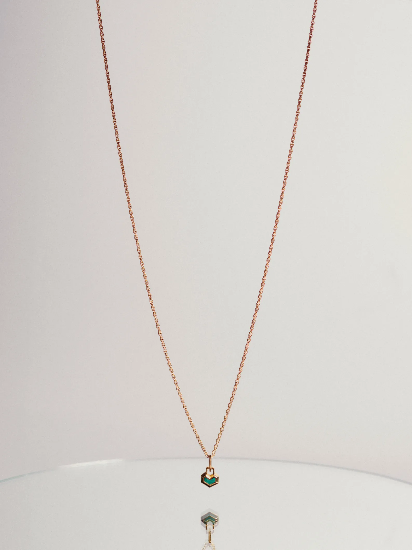 DARYL MINI NECKLACE 22" CHAIN <br> 18k Gold Plated - Malachite sold by Under Her Eyes product image thumbnail 4