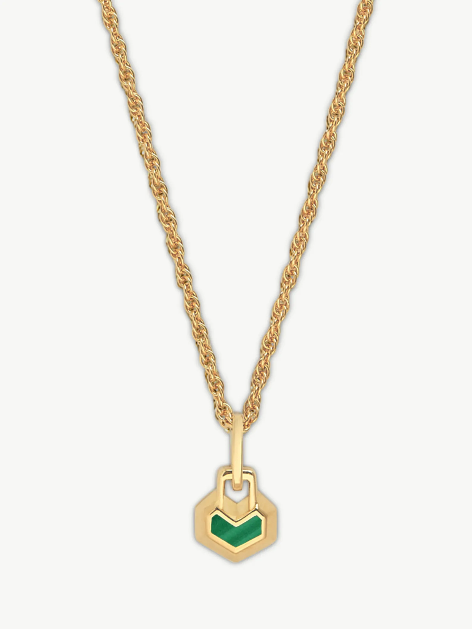 DARYL MINI NECKLACE 22" CHAIN <br> 18k Gold Plated - Malachite sold by Under Her Eyes product image thumbnail 2
