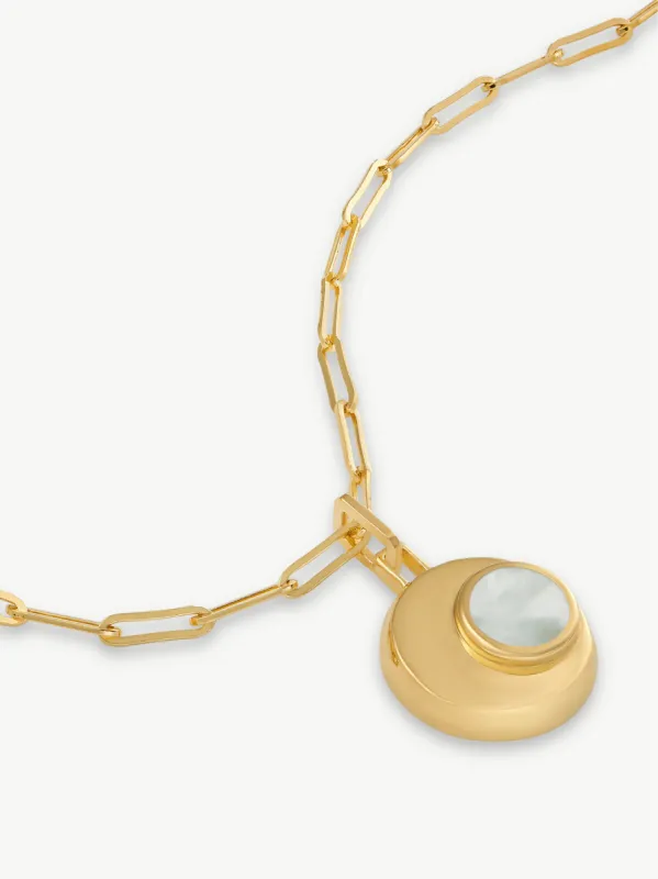 CRESSIDA NECKLACE <br> 18k Gold Plated - White Mother of Pearl sold by Under Her Eyes