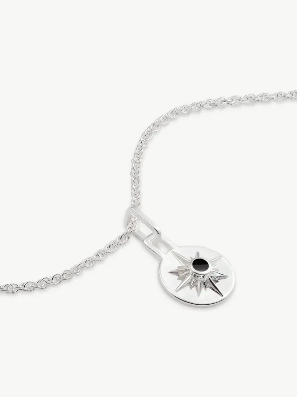 ASTRID MINI NECKLACE 16" CHAIN <br> Sterling Silver - Onyx sold by Under Her Eyes