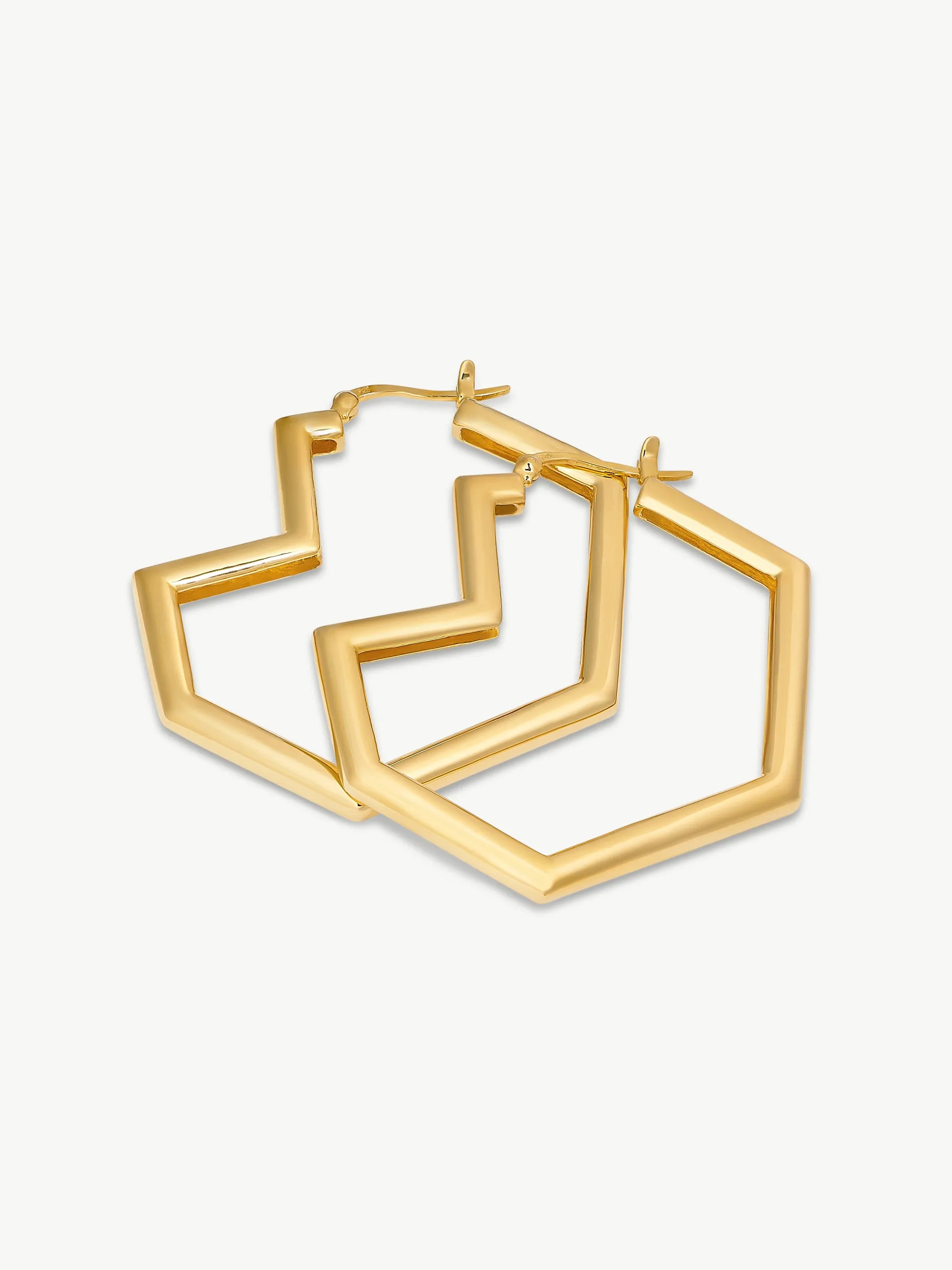 DARYL LARGE HOOPS <br> 18k Gold Plated sold by Under Her Eyes product image thumbnail 5