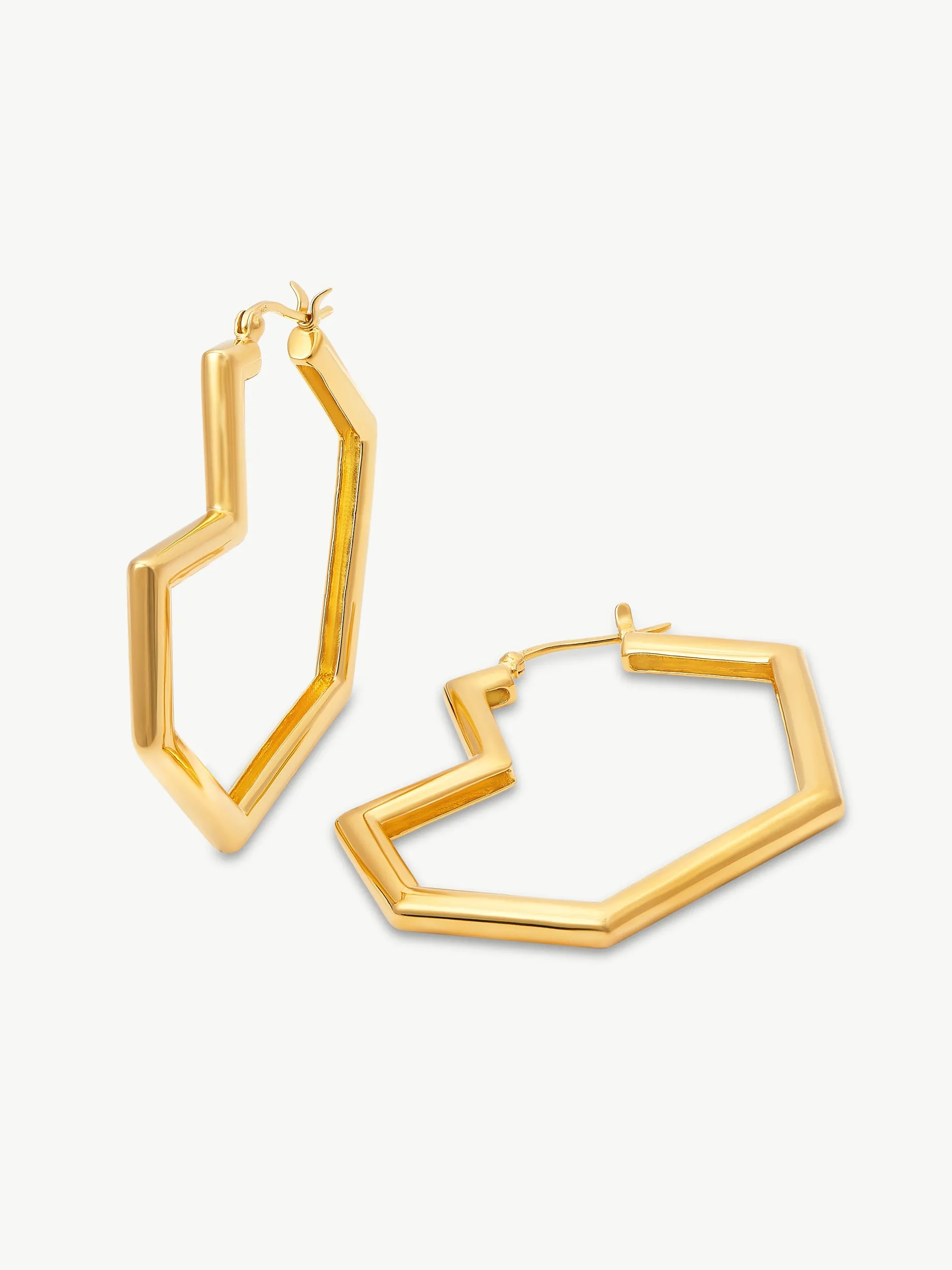 DARYL LARGE HOOPS <br> 18k Gold Plated sold by Under Her Eyes