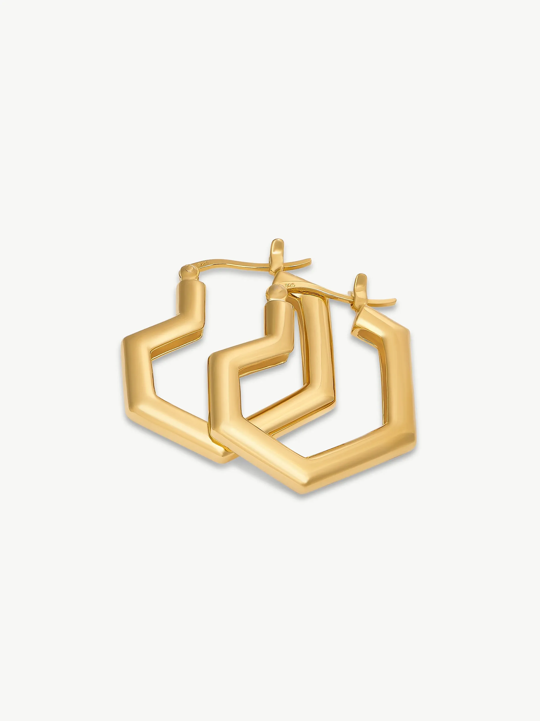 DARYL SMALL HOOPS <br> 18k Gold Plated sold by Under Her Eyes product image thumbnail 4