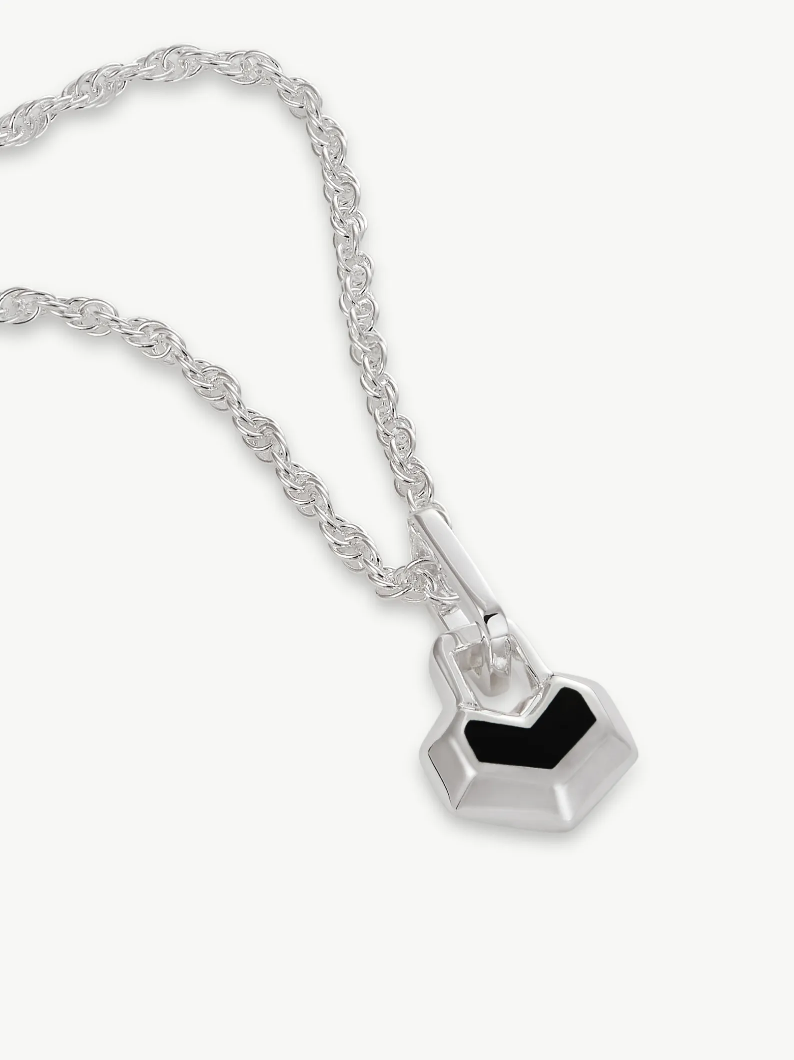 DARYL MINI NECKLACE 16" CHAIN <br> Sterling Silver - Onyx sold by Under Her Eyes