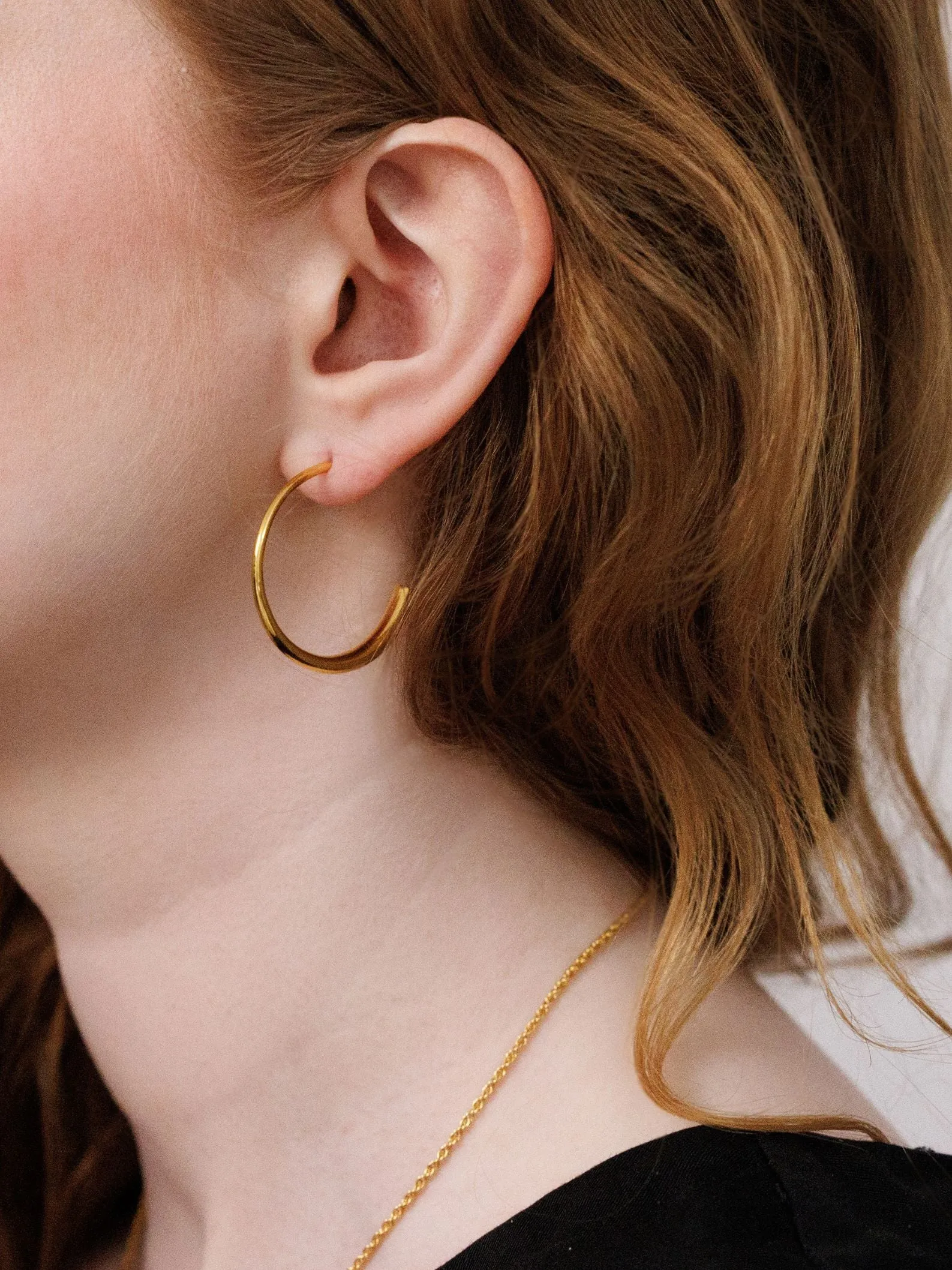 QUINCY HOOPS <br> 18k Gold Plated sold by Under Her Eyes product image thumbnail 4