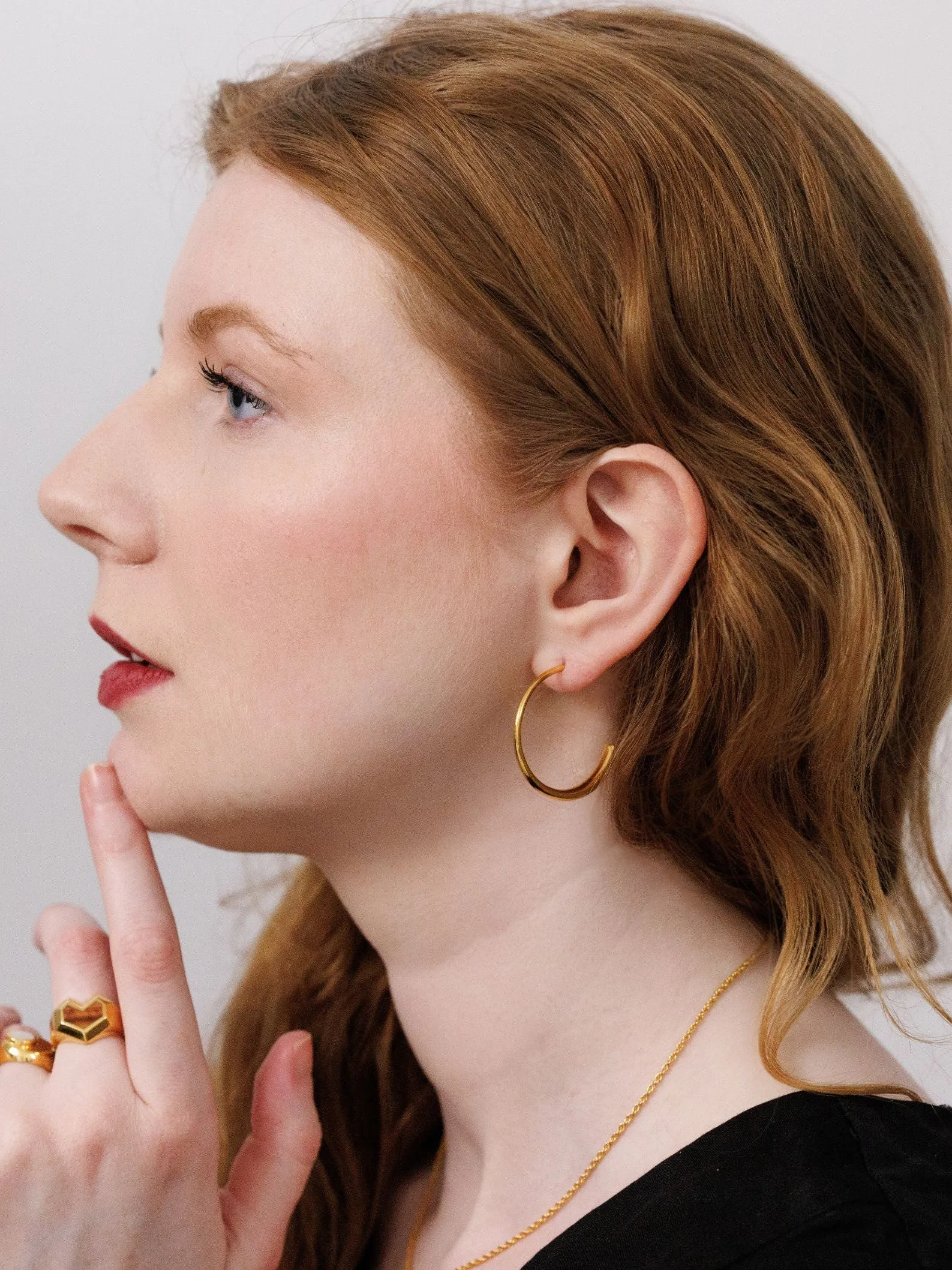 QUINCY HOOPS <br> 18k Gold Plated sold by Under Her Eyes product image thumbnail 2