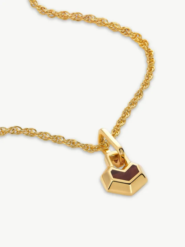 DARYL MINI NECKLACE 22" CHAIN <br> 18k Gold Plated - Red Tiger Eye sold by Under Her Eyes