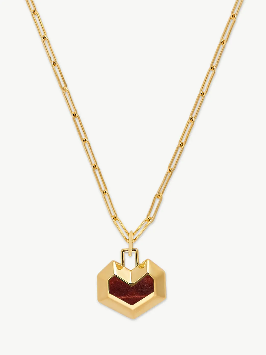 DARYL NECKLACE <br> 18k Gold Plated - Red Tiger Eye sold by Under Her Eyes product image thumbnail 4