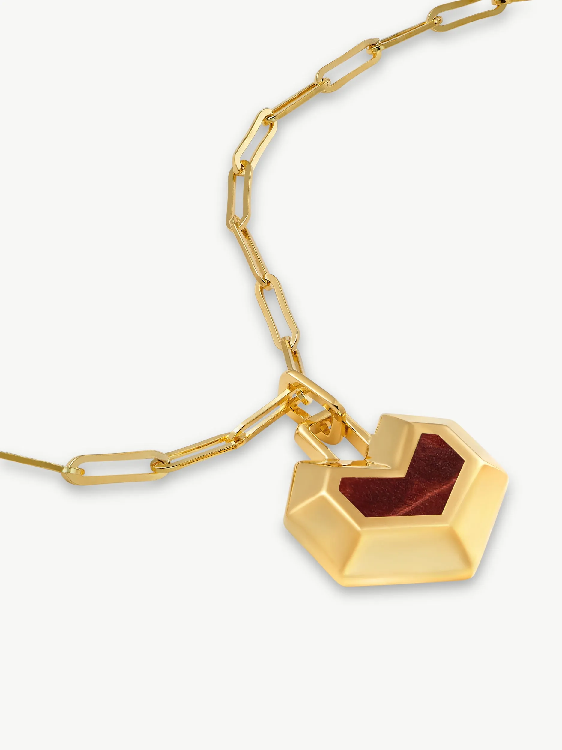 DARYL NECKLACE <br> 18k Gold Plated - Red Tiger Eye sold by Under Her Eyes