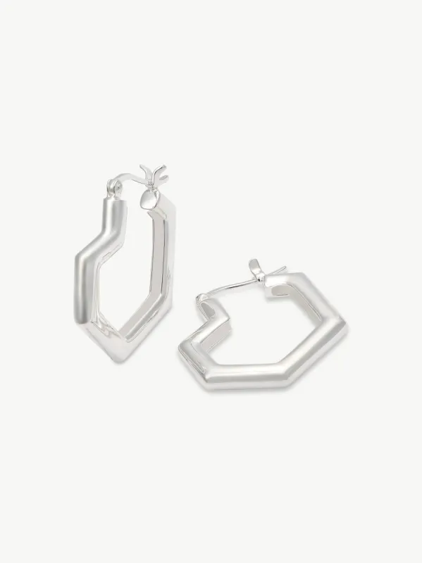 DARYL SMALL HOOPS <br> Sterling Silver sold by Under Her Eyes