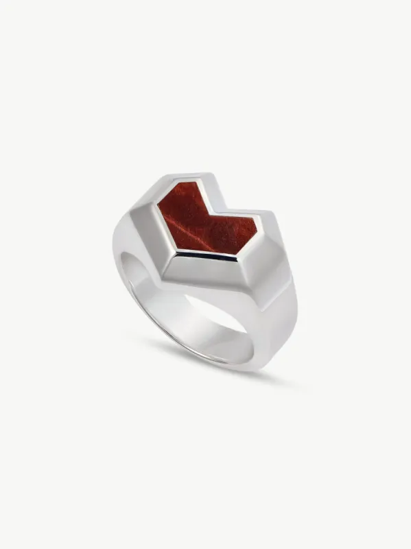 DARYL RING <br> Sterling Silver - Red Tiger Eye sold by Under Her Eyes