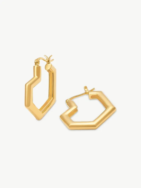 DARYL SMALL HOOPS <br> 18k Gold Plated sold by Under Her Eyes
