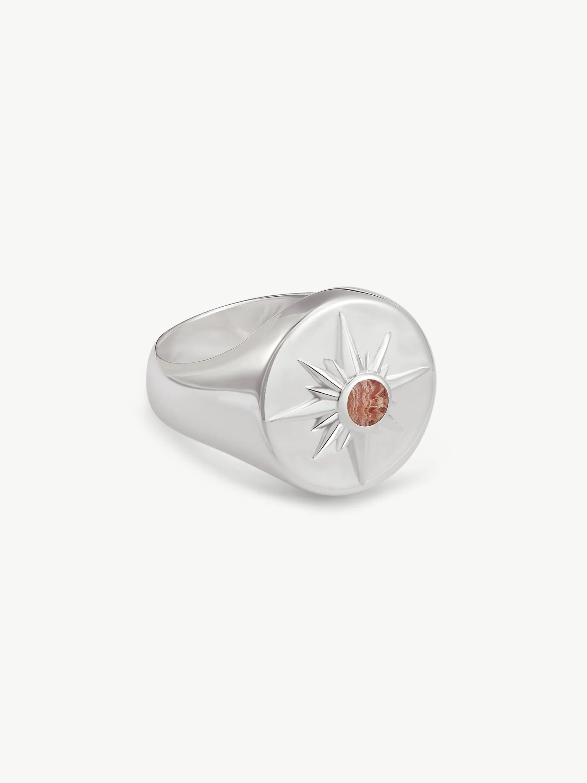 ASTRID RING <br> Sterling Silver - Pink Rhodochrosite sold by Under Her Eyes product image thumbnail 4