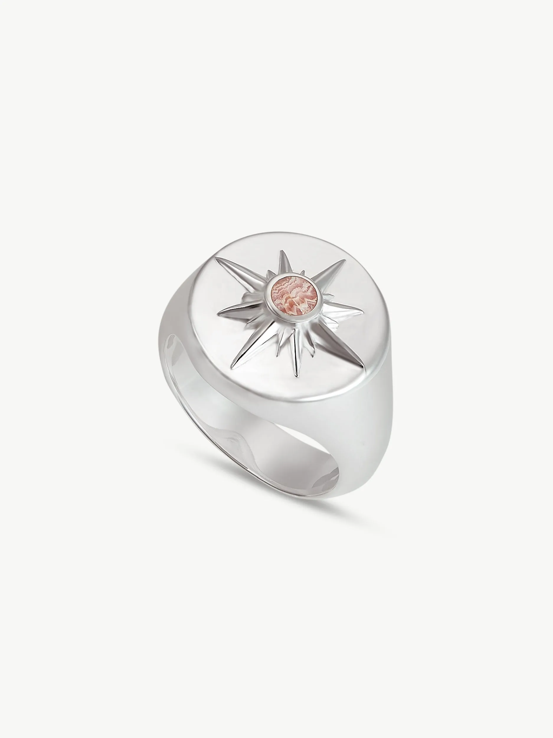 ASTRID RING <br> Sterling Silver - Pink Rhodochrosite sold by Under Her Eyes