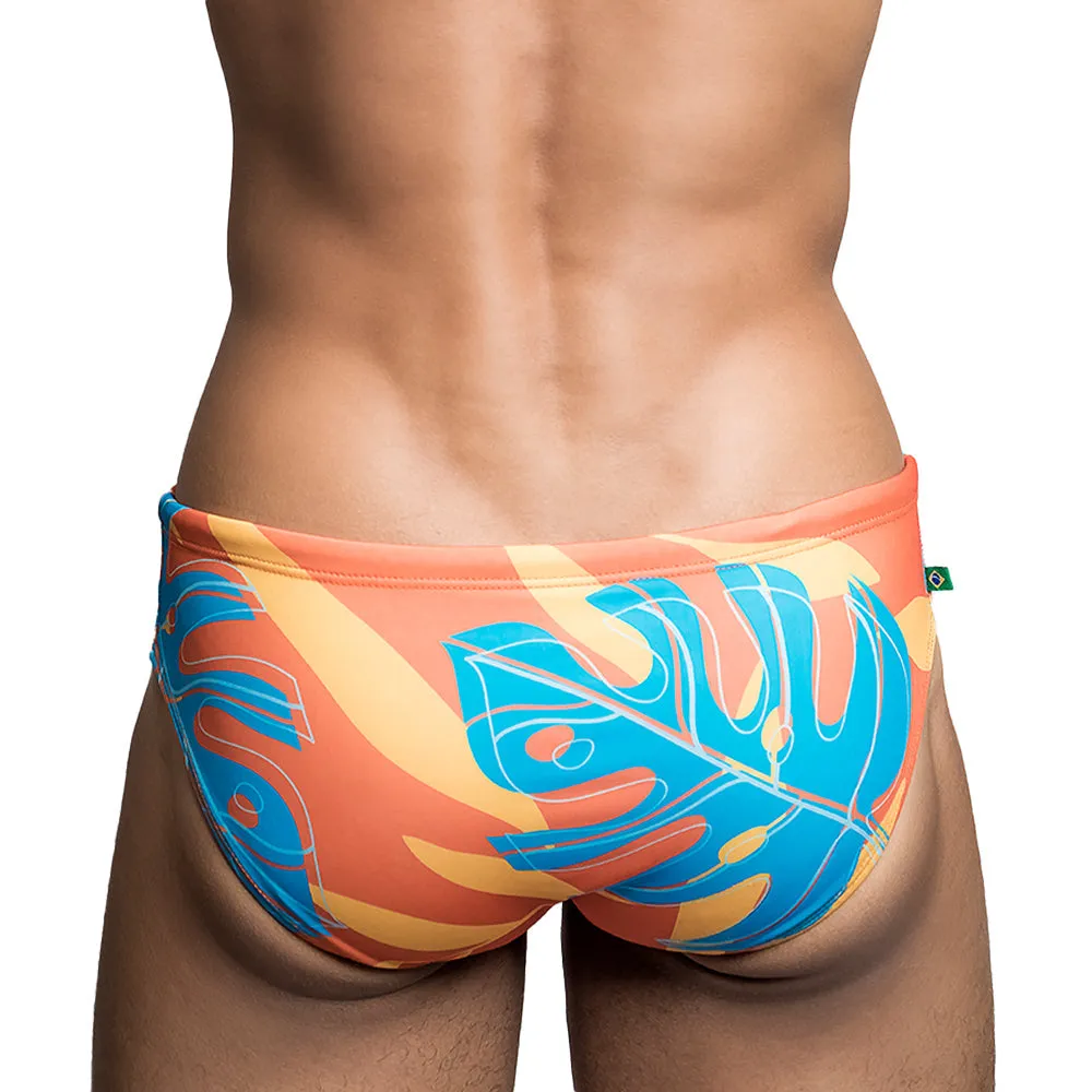 CA-RIO-CA Orange Jungle Sunga Men's Designer Swimwear sold by Underwear Expert product image thumbnail 3
