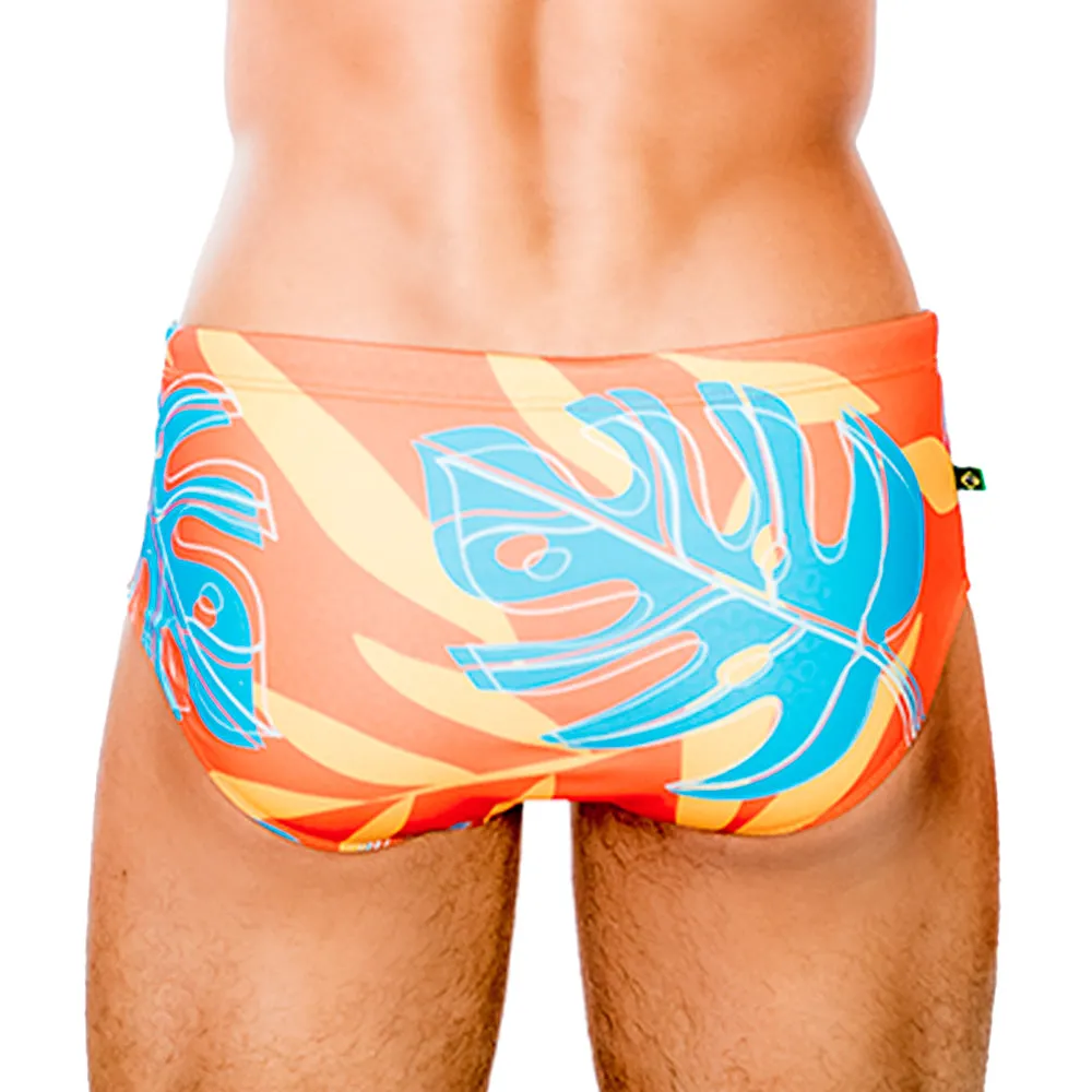 CA-RIO-CA Orange Jungle Sunga Men's Designer Swimwear sold by Underwear Expert product image thumbnail 5