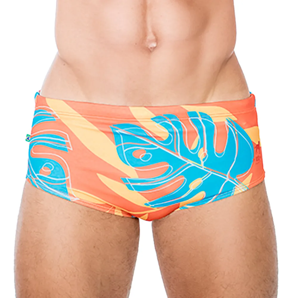 CA-RIO-CA Orange Jungle Sunga Men's Designer Swimwear sold by Underwear Expert product image thumbnail 2