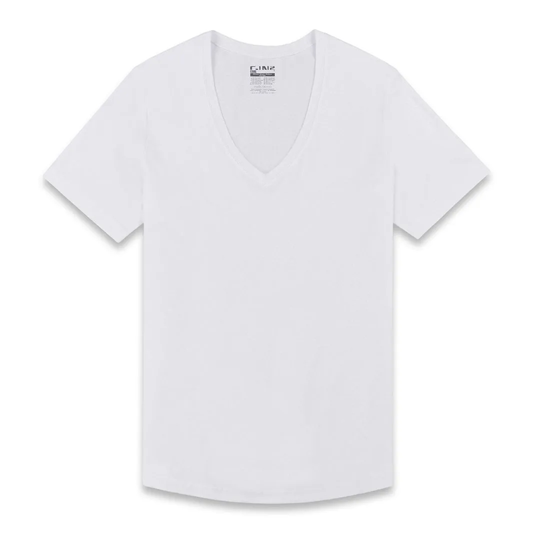 C-IN2 Perfect Pima Relaxed Deep V-Neck T-Shirt White sold by Underwear Expert product image thumbnail 5