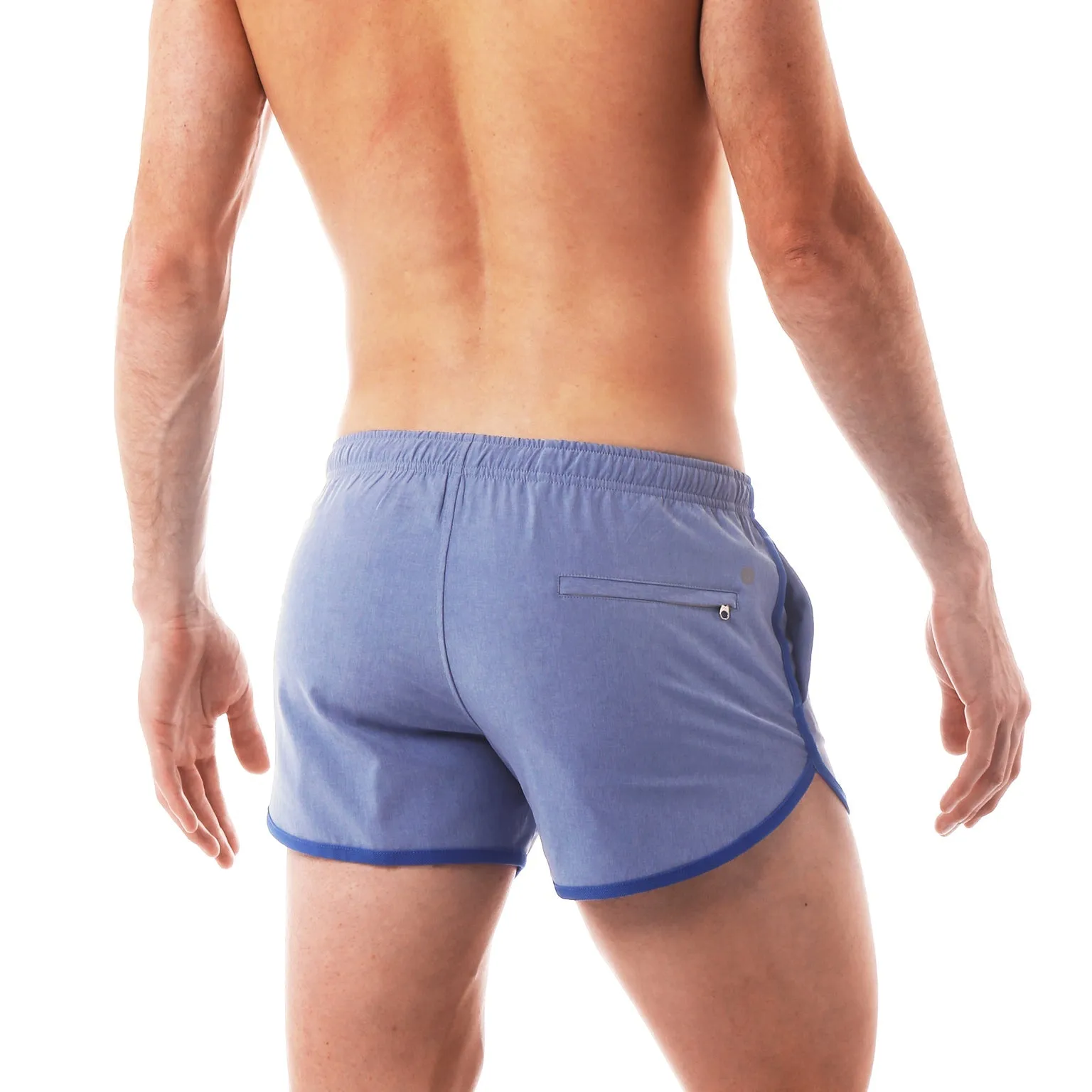 Parke & Ronen ACTIONWEAR Chambray Blue Runner Short sold by Underwear Expert product image thumbnail 5