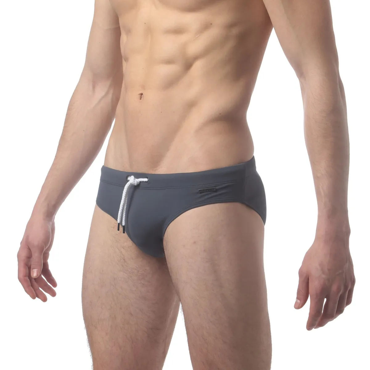 Parke & Ronen Grey Solid Meridian Swim Bikini sold by Underwear Expert