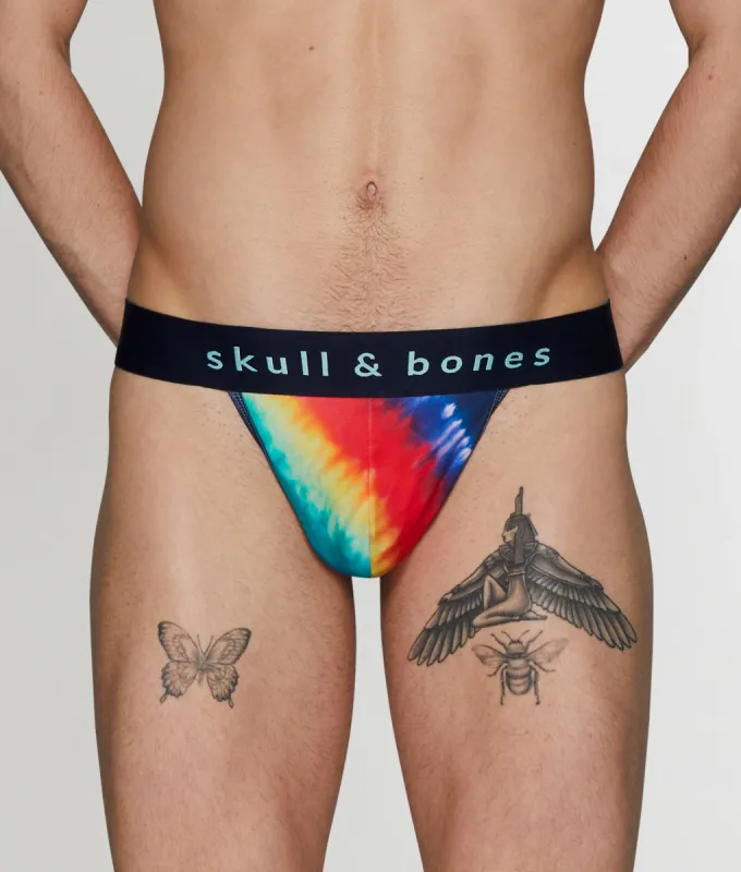 Skull & Bones Rainbow Tie Dye Thong sold by Underwear Expert