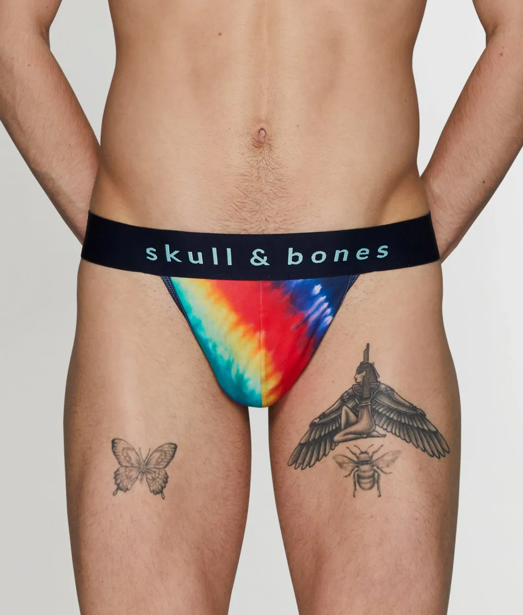 Skull & Bones Rainbow Tie Dye Thong sold by Underwear Expert