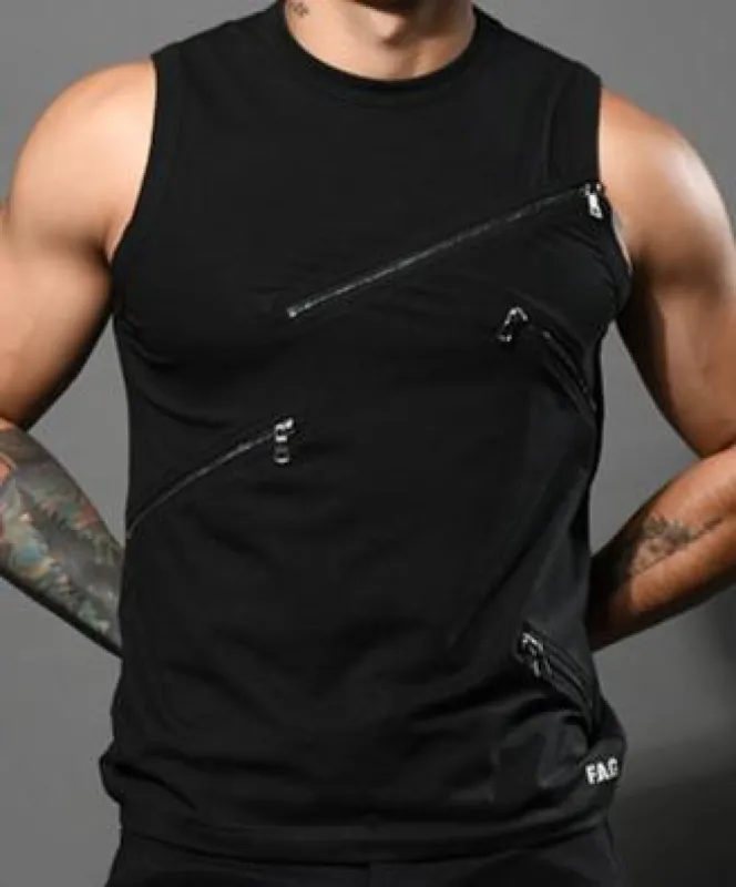 Andrew Christian F.A.G. Capsule Zipper Sleeveless Tee sold by Underwear Expert