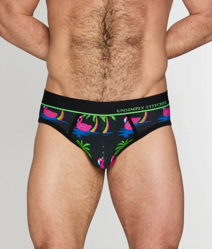 Unsimply Stitched Flamingo Palm Tree Brief sold by Underwear Expert