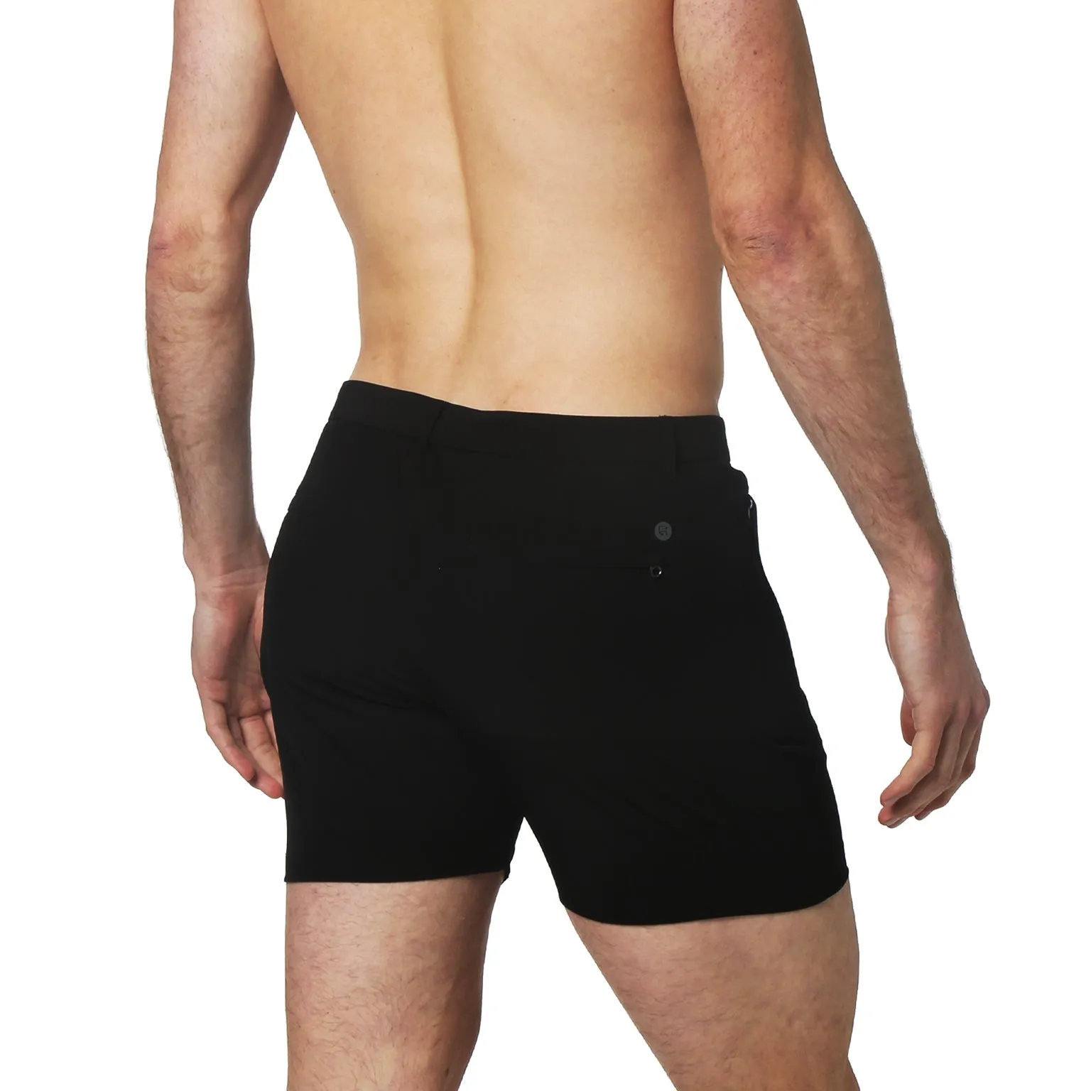 Parke & Ronen Actionwear Black Solid Action Stretch Holler Shorts sold by Underwear Expert product image thumbnail 4