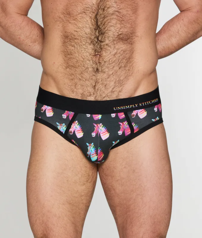 Unsimply Stitched Pride Zebra Brief sold by Underwear Expert