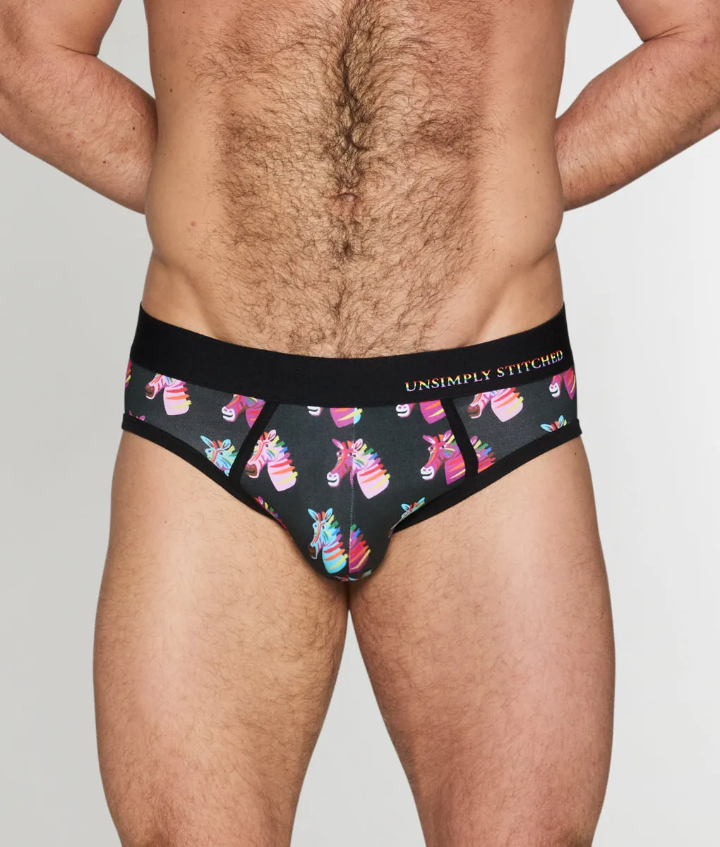 Unsimply Stitched Pride Zebra Brief sold by Underwear Expert