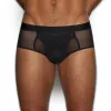C-IN2 Sheer Fly Front Brief Black sold by Underwear Expert