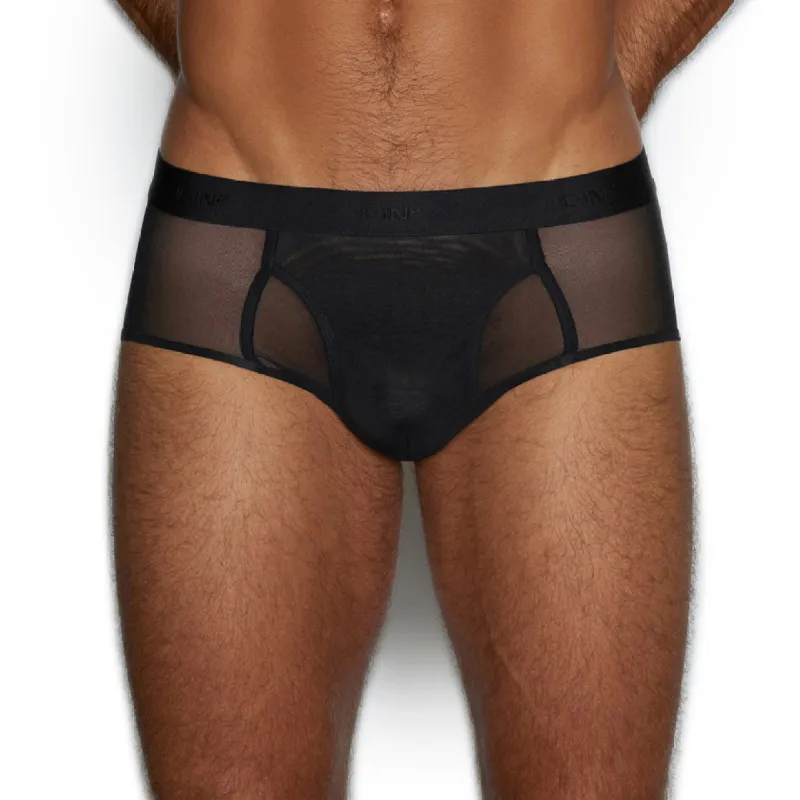 C-IN2 Sheer Fly Front Brief Black sold by Underwear Expert