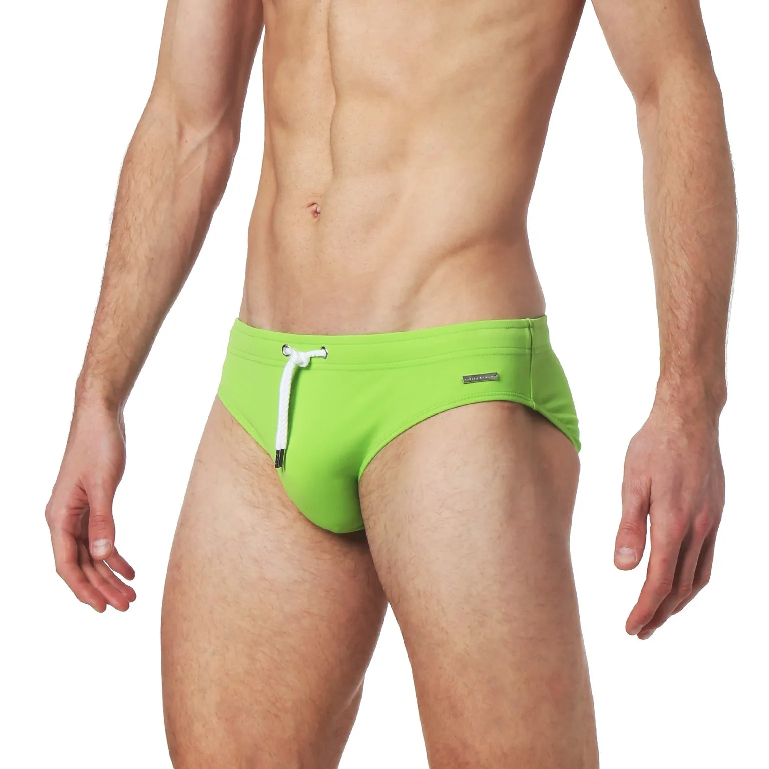 Parke & Ronen Lime Solid Meridian Swim Brief sold by Underwear Expert