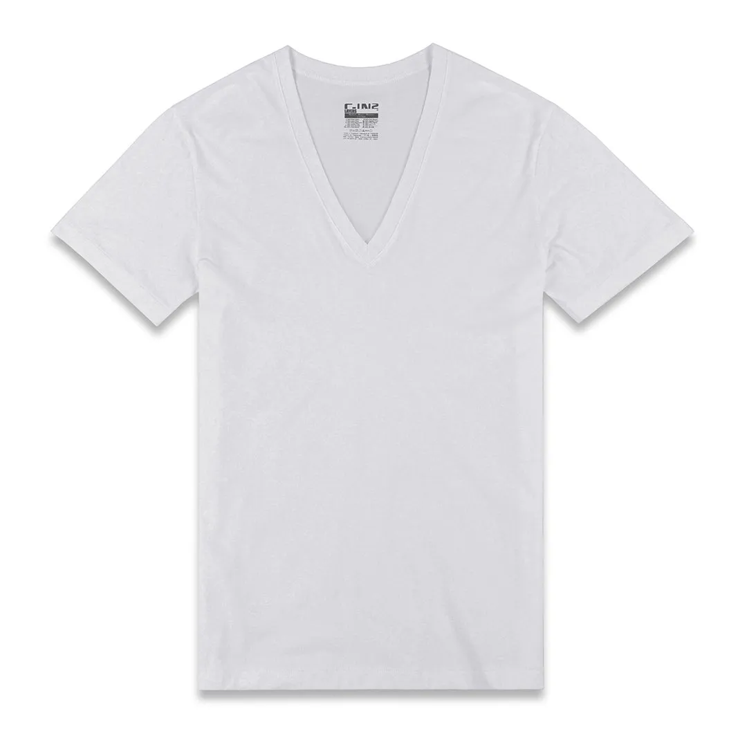 C-IN2 Layers Slim Deep V-Neck T-Shirt White sold by Underwear Expert product image thumbnail 2