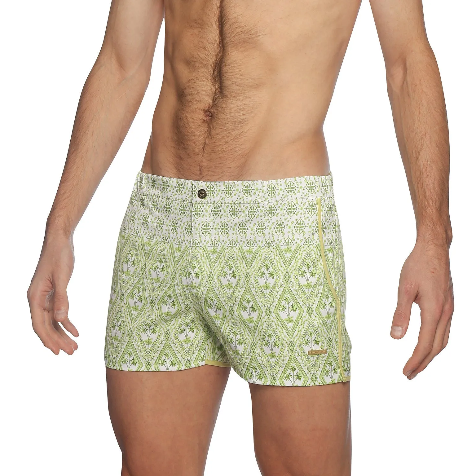 Parke & Ronen Green Noto Palms Print 2" Angeleno Swim Short sold by Underwear Expert product image thumbnail 4