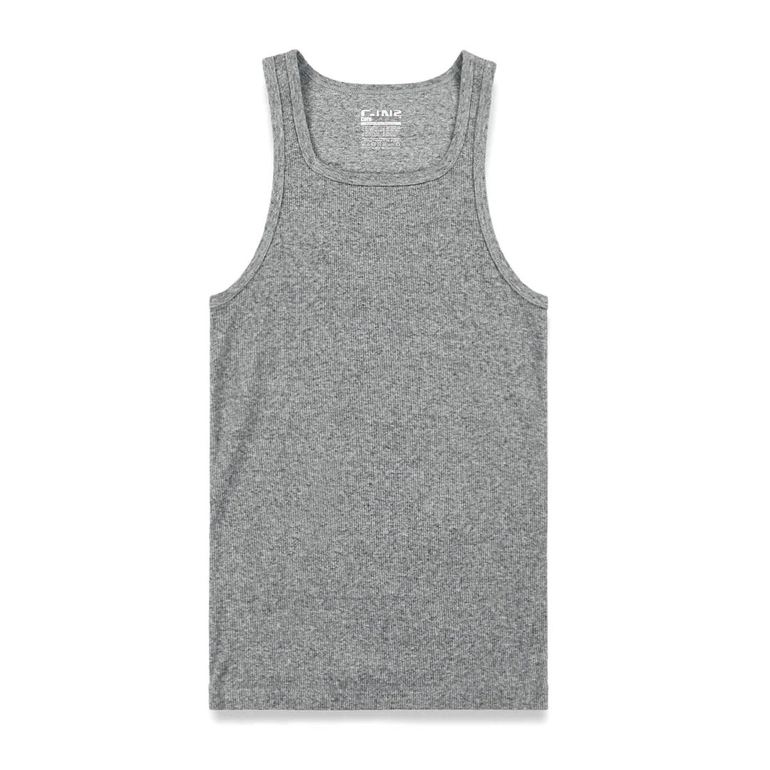 C-IN2 Layers Classic Ribbed Fitted Tank Grey Heather sold by Underwear Expert product image thumbnail 2