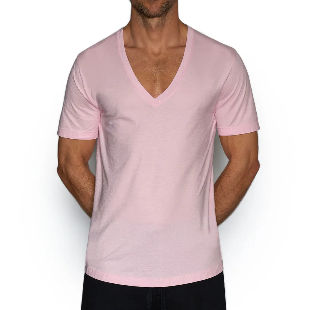 C-IN2 Perfect Pima Relaxed Deep V-Neck T-Shirt Pino Pink sold by Underwear Expert