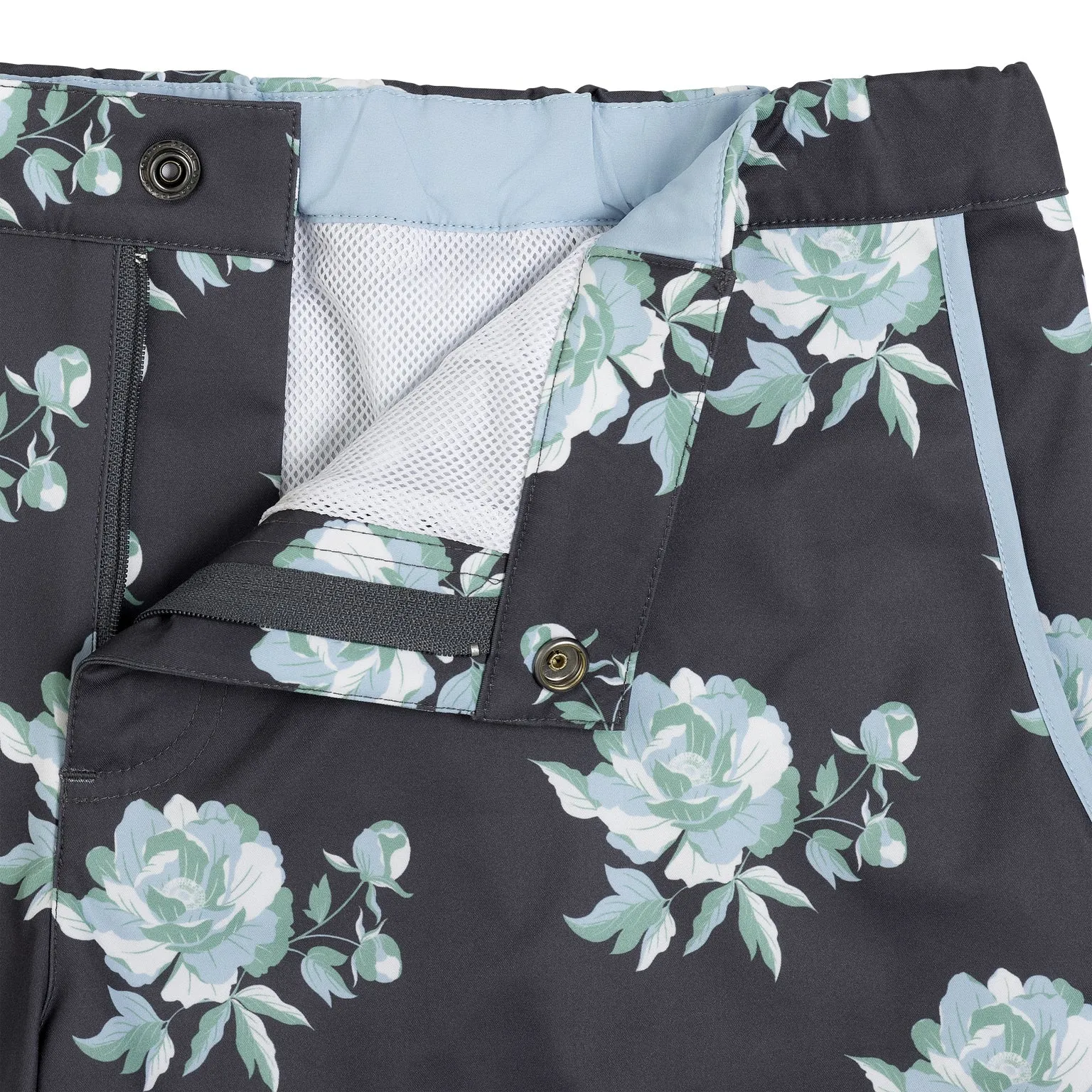 Parke & Ronen Cool Grey Peonies Print 2" Angeleno Stretch Swim Trunk sold by Underwear Expert product image thumbnail 5