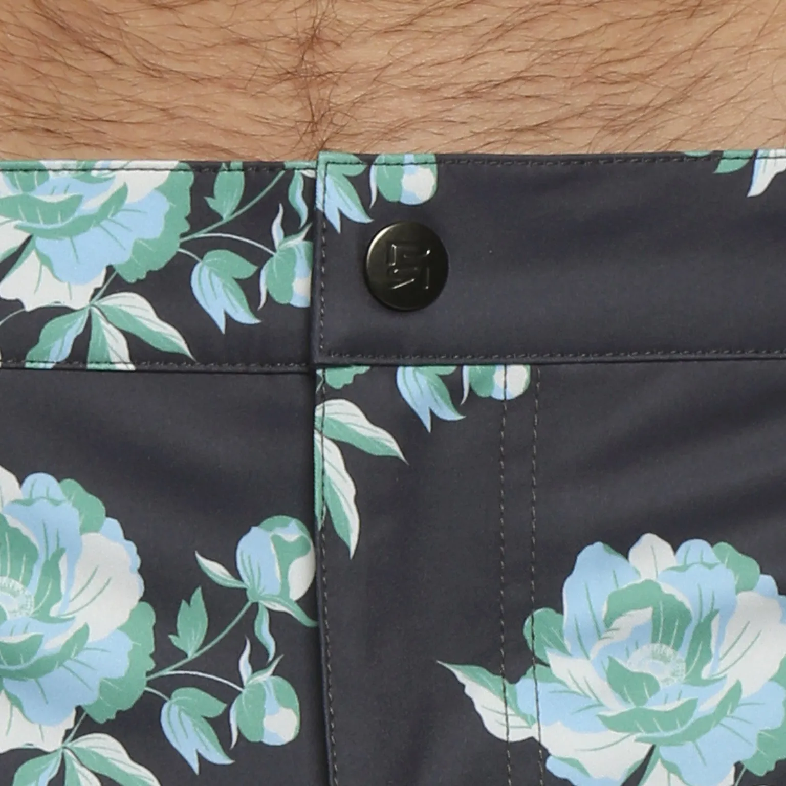 Parke & Ronen Cool Grey Peonies Print 2" Angeleno Stretch Swim Trunk sold by Underwear Expert product image thumbnail 4