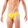 Parke & Ronen Sunflower Yellow Solid Meridian Swim Brief sold by Underwear Expert