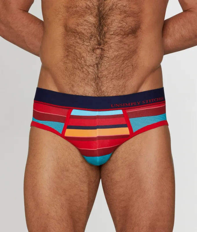 Unsimply Stitched Retro Stripe Brief sold by Underwear Expert