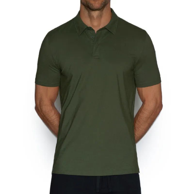 C-IN2 Perfect Pima Relaxed Polo Gladwin Green sold by Underwear Expert