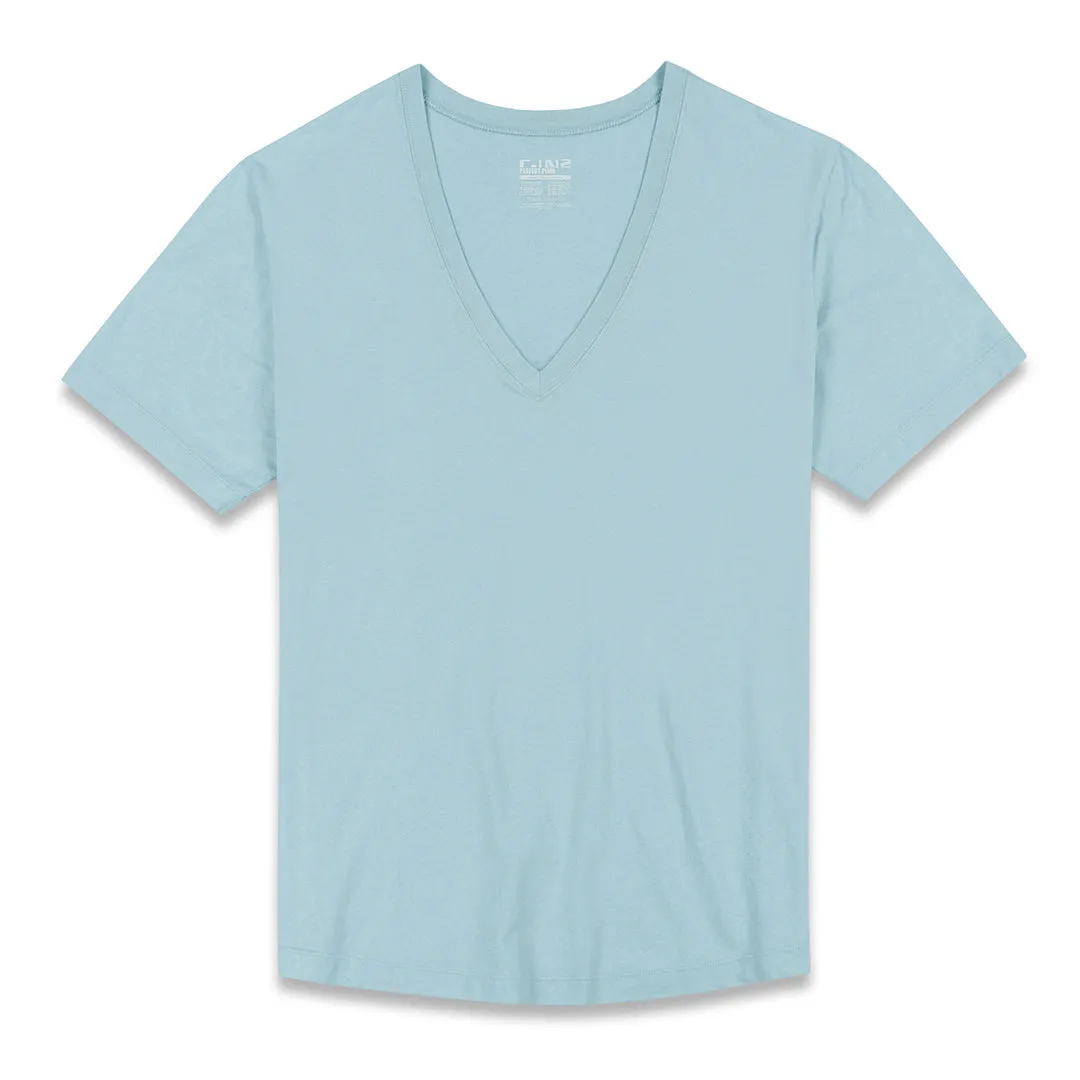 C-IN2 Perfect Pima Relaxed Deep V-Neck T-Shirt Blythe Blue sold by Underwear Expert product image thumbnail 3