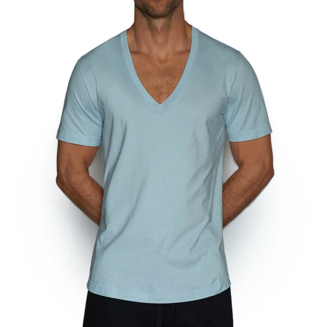 C-IN2 Perfect Pima Relaxed Deep V-Neck T-Shirt Blythe Blue sold by Underwear Expert