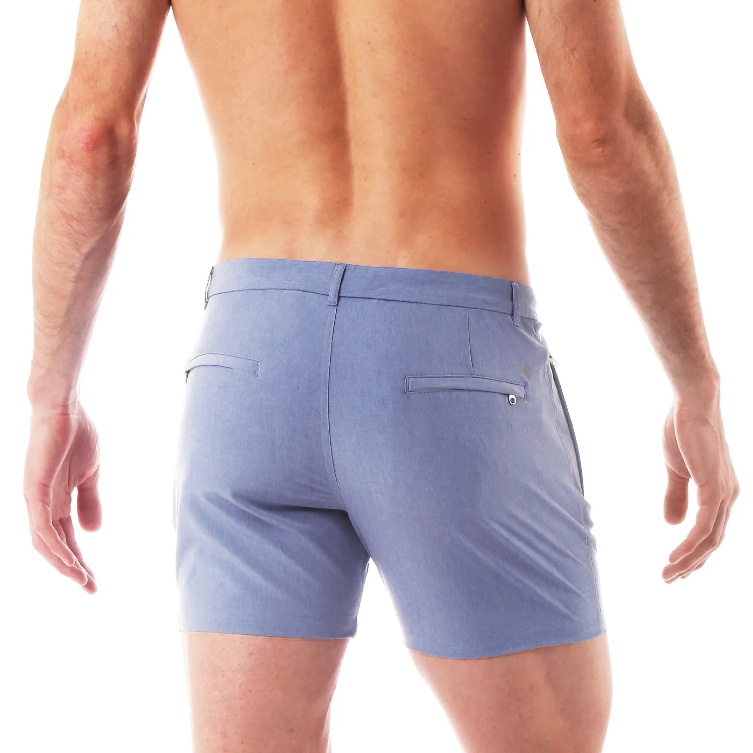 Parke & Ronen Actionwear Chambray Blue Action Stretch Holler Short sold by Underwear Expert product image thumbnail 5