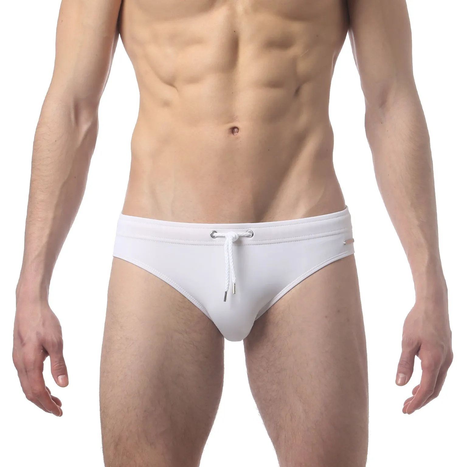 Parke & Ronen White Solid Meridian Swim Bikini sold by Underwear Expert