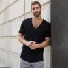 C-IN2 Perfect Pima Relaxed Deep V-Neck T-Shirt Black sold by Underwear Expert