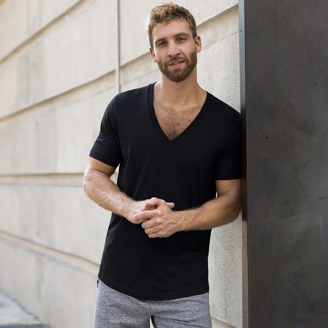 C-IN2 Perfect Pima Relaxed Deep V-Neck T-Shirt Black sold by Underwear Expert product image thumbnail 5