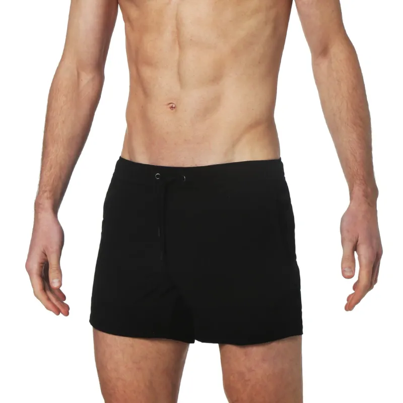 Parke & Ronen Black Solid Stretch Knockout Boxer Short sold by Underwear Expert